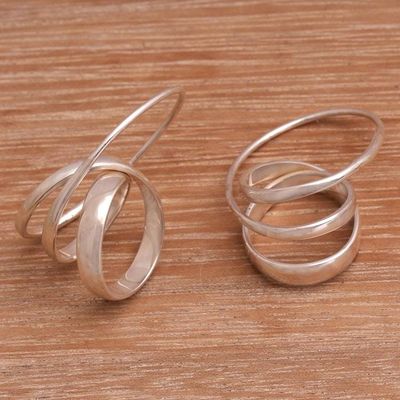 Alternate image for Modern Sterling Silver Hoop Earrings from Bali Modern Curls