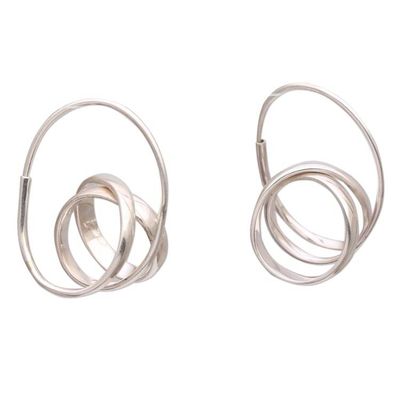 Alternate image for Modern Sterling Silver Hoop Earrings from Bali Modern Curls