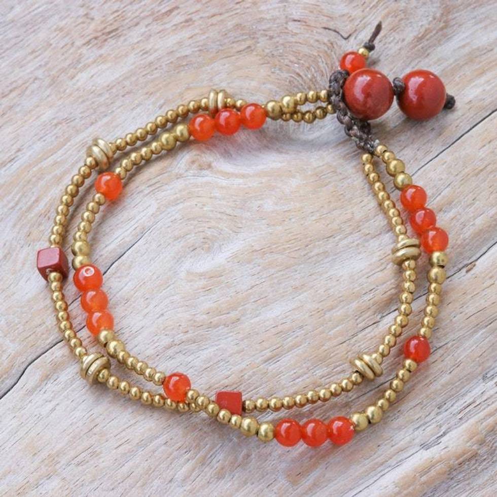 Jasper and Carnelian Beaded Bracelet 'Natural You in Orange'