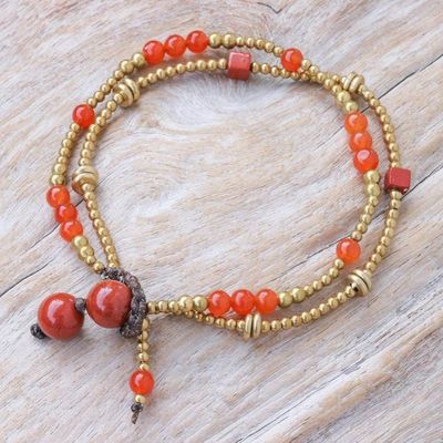 Alternate image for Jasper and Carnelian Beaded Bracelet Natural You in Orange