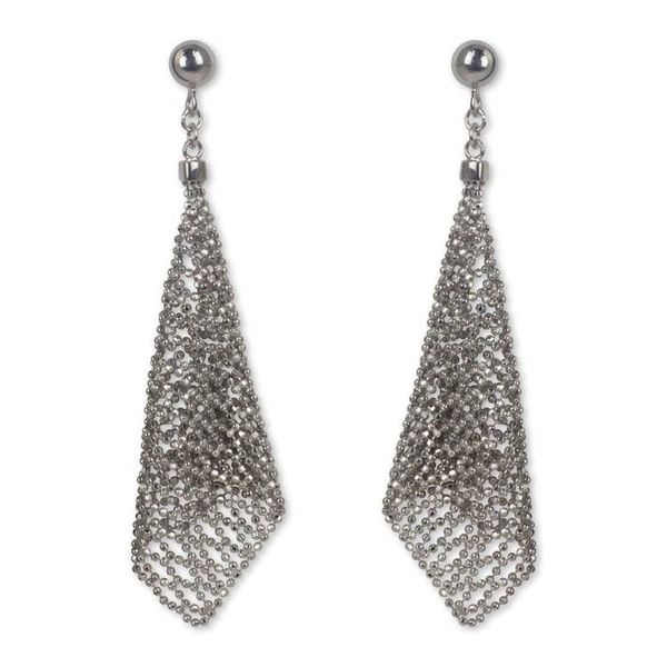 Alternate image for Hand Crafted Sterling Silver Bead Chain Dangle Earrings Sparkling Cornets