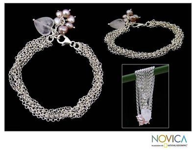 Alternate image for Sterling Silver Chain Bracelet with Heart Charm Field of Love