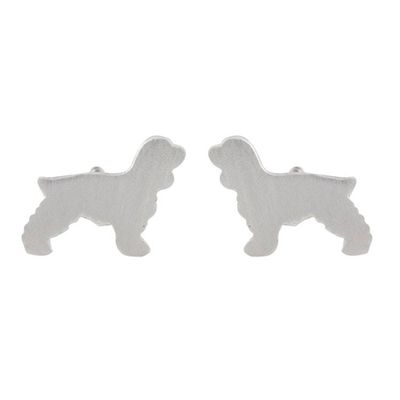 Alternate image for Springer Spaniel Sterling Silver Stud Earrings from Thailand Springer Spaniel