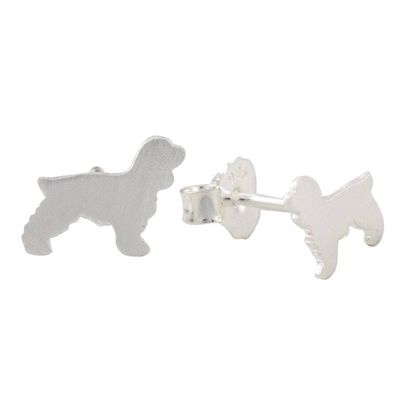 Alternate image for Springer Spaniel Sterling Silver Stud Earrings from Thailand Springer Spaniel