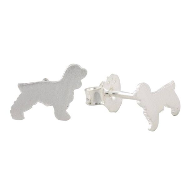Alternate image for Springer Spaniel Sterling Silver Stud Earrings from Thailand Springer Spaniel