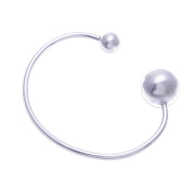 Alternate image for Silver Cuff Bracelet with Ball Accents and Matte Finish Radiant Orbs
