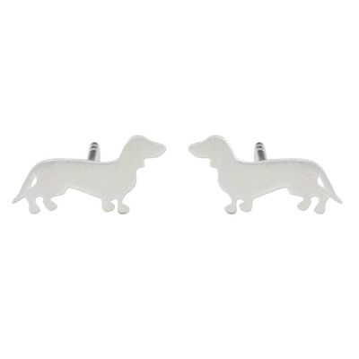 Alternate image for Dachshund Sterling Silver Stud Earrings from Thailand Dachshund