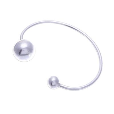 Alternate image for Silver Cuff Bracelet with Ball Accents and Matte Finish Radiant Orbs