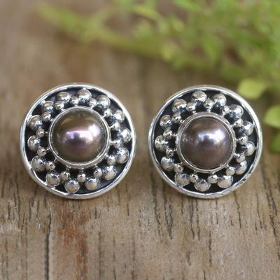 Primary image for Cultured Pearl and Sterling Silver Stud Earrings from Bali Magical Glam
