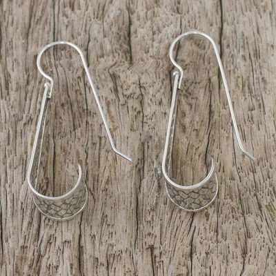 Alternate image for Sterling Silver Weave Motif Dangle Earrings from Thailand Curling Weave