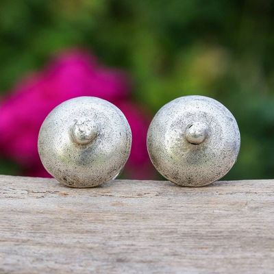 Alternate image for Spinning Top-Themed 950 Silver Double-Sided Button Earrings Spinning Top