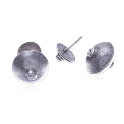 Alternate image for Spinning Top-Themed 950 Silver Double-Sided Button Earrings Spinning Top