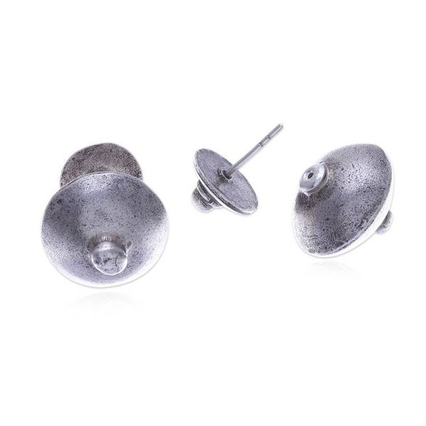 Alternate image for Spinning Top-Themed 950 Silver Double-Sided Button Earrings Spinning Top