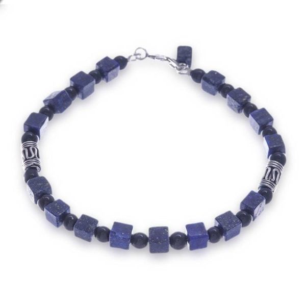 Alternate image for Quartz and lapis lazuli beaded bracelet Blue Night