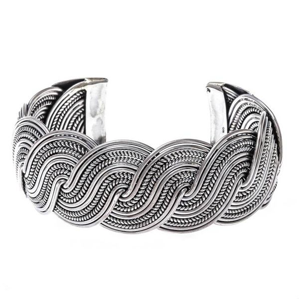 Alternate image for Serpentine Intertwined Sterling Silver Bands Cuff Bracelet Serpentine Elegance
