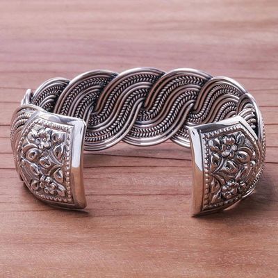 Alternate image for Serpentine Intertwined Sterling Silver Bands Cuff Bracelet Serpentine Elegance