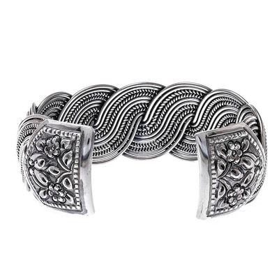 Alternate image for Serpentine Intertwined Sterling Silver Bands Cuff Bracelet Serpentine Elegance
