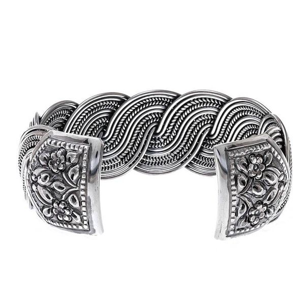 Alternate image for Serpentine Intertwined Sterling Silver Bands Cuff Bracelet Serpentine Elegance