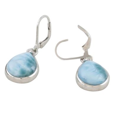 Alternate image for Artisan Designed Larimar and Sterling Dangle Earrings Gossamer Sky