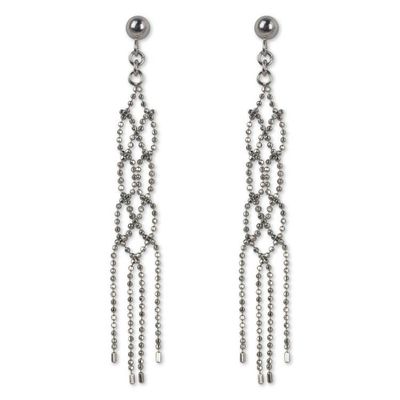 Alternate image for Waterfall Earrings Crafted from Sterling 925 Ball Chain Thai Macrame