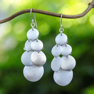 Primary image for Sterling Silver Multi-Circle Dangle Earrings from Thailand Shimmering Coins