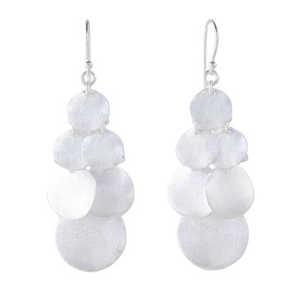 Alternate image for Sterling Silver Multi-Circle Dangle Earrings from Thailand Shimmering Coins