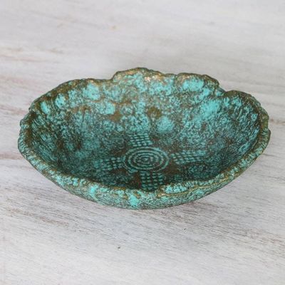 Alternate image for Artisan Crafted Recycled Paper Decorative Bowl from Thailand Exotic Ocean