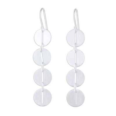 Alternate image for Modern Sterling Silver Dangle Earrings Bold Symmetry