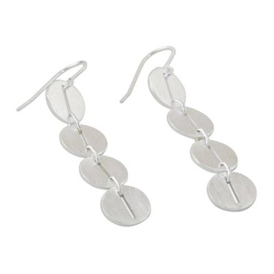 Alternate image for Modern Sterling Silver Dangle Earrings Bold Symmetry