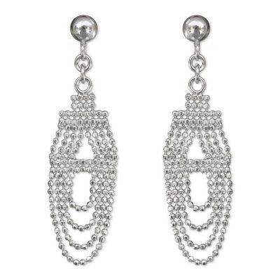 Alternate image for Unique Sterling Silver Earrings Crafted from Ball Chain Ethereal Chandelier