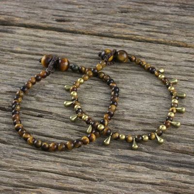 Primary image for Tigers Eye Beaded Bracelets from Thailand Pair Beautiful Forever