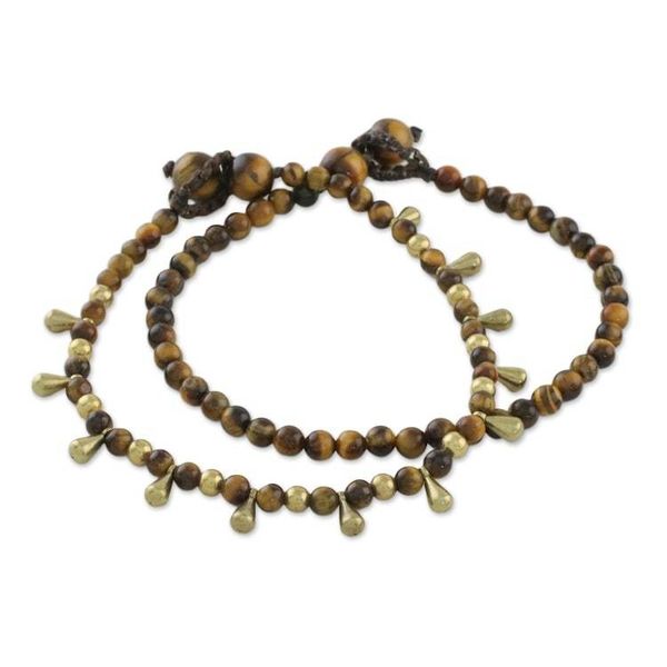 Alternate image for Tigers Eye Beaded Bracelets from Thailand Pair Beautiful Forever