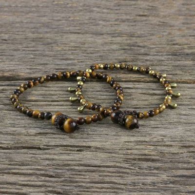 Alternate image for Tigers Eye Beaded Bracelets from Thailand Pair Beautiful Forever