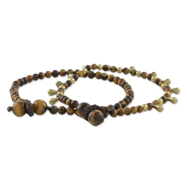 Alternate image for Tigers Eye Beaded Bracelets from Thailand Pair Beautiful Forever