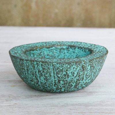 Alternate image for Green Recycled Paper Decorative Bowl from Thailand Ocean Green