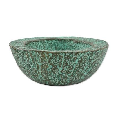 Alternate image for Green Recycled Paper Decorative Bowl from Thailand Ocean Green