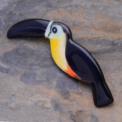 Alternate image for Toucan Brooch Hand Painted by Thai Artisan Toucan Joy