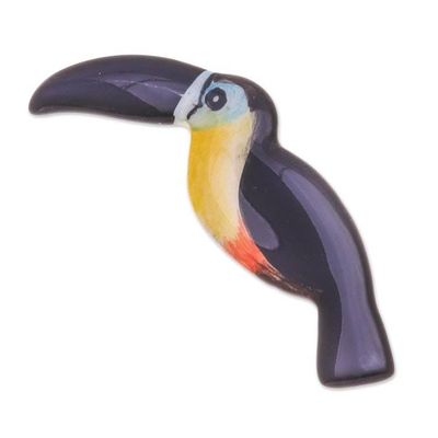Alternate image for Toucan Brooch Hand Painted by Thai Artisan Toucan Joy