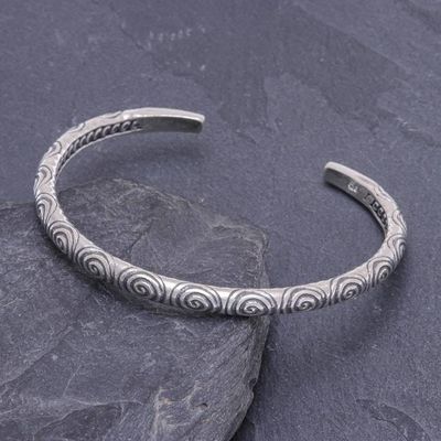 Alternate image for Handmade Karen Silver Spiral Cuff Bracelet Spiral Detour