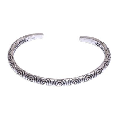 Alternate image for Handmade Karen Silver Spiral Cuff Bracelet Spiral Detour