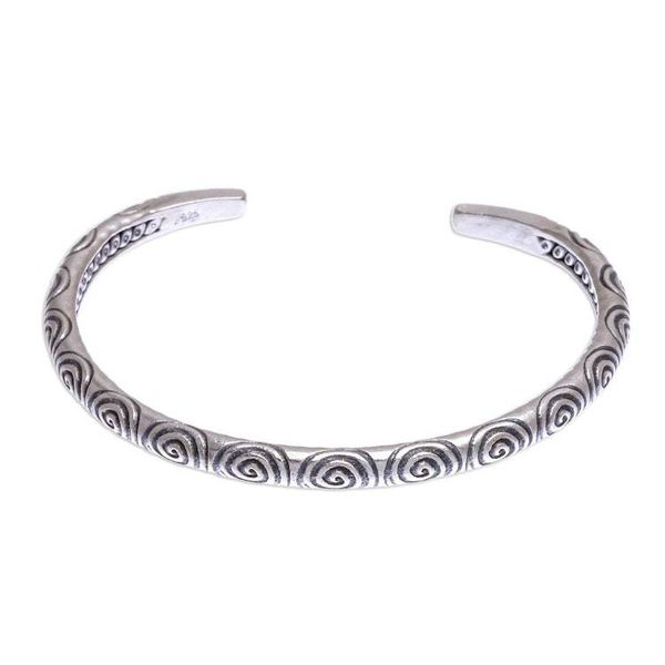 Alternate image for Handmade Karen Silver Spiral Cuff Bracelet Spiral Detour