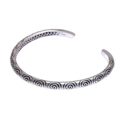 Alternate image for Handmade Karen Silver Spiral Cuff Bracelet Spiral Detour