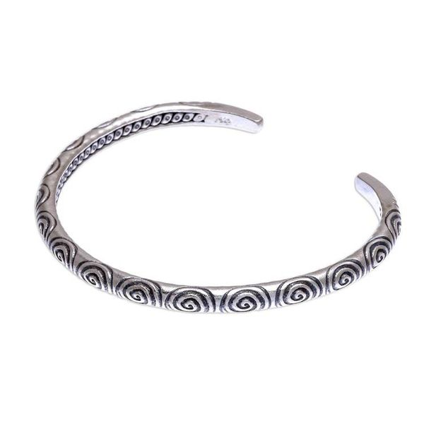 Alternate image for Handmade Karen Silver Spiral Cuff Bracelet Spiral Detour