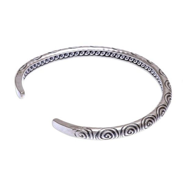 Alternate image for Handmade Karen Silver Spiral Cuff Bracelet Spiral Detour