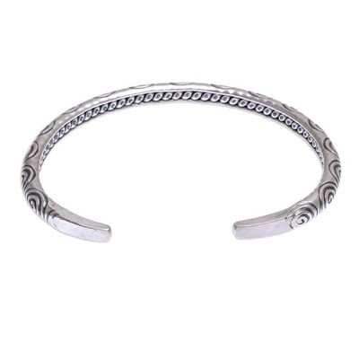 Alternate image for Handmade Karen Silver Spiral Cuff Bracelet Spiral Detour