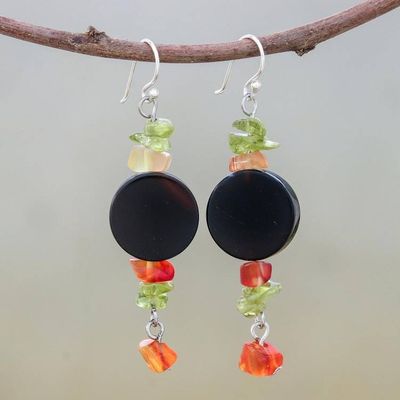 Alternate image for Onyx Beaded Dangle Earrings Radiant Night