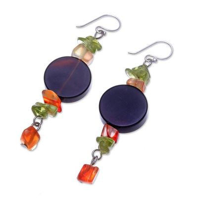 Alternate image for Onyx Beaded Dangle Earrings Radiant Night