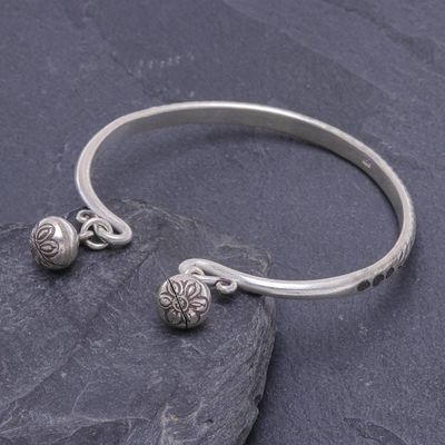Alternate image for Handmade Sterling Silver Floral Cuff Bracelet Bells Ring