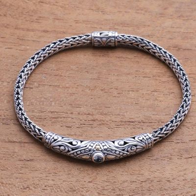 Primary image for 18k Gold Accented Blue Topaz Pendant Bracelet from Bali Single Eye
