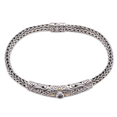 Alternate image for 18k Gold Accented Blue Topaz Pendant Bracelet from Bali Single Eye